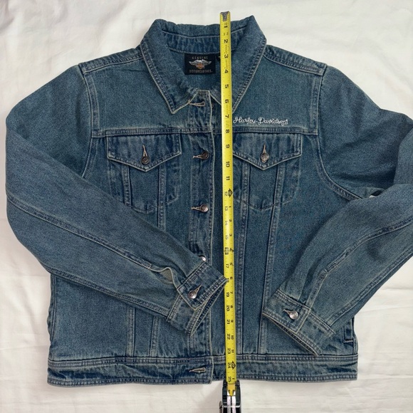 Harley Davidson Essential Bar & Shield Denim Jacket in Medium Indigo - Picture 8 of 9